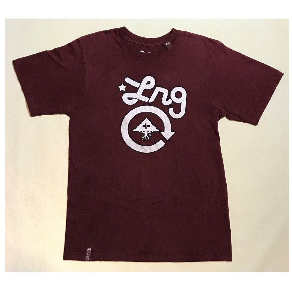 LRG Lifted Research Group Tee Shirt Maroon Vintage